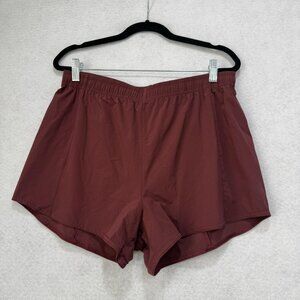 Jolyn Shorts Womens Large Maroon Janie Drawstring Athletic Swim UPF 50+ Spandex
